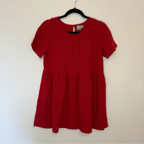 ASOS Cotton Red Babydoll Mini Dress Size 10 - Picture 1 of 6